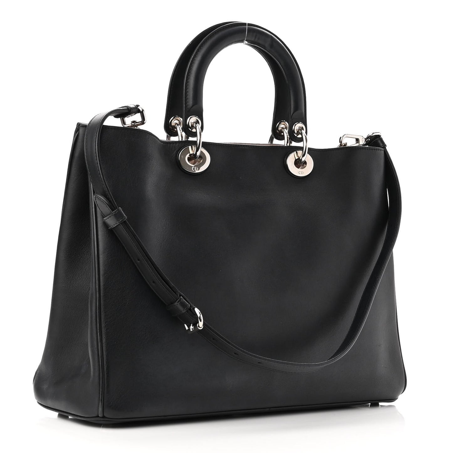 Smooth Calfskin Large Diorissimo Tote Black Rose Poudre