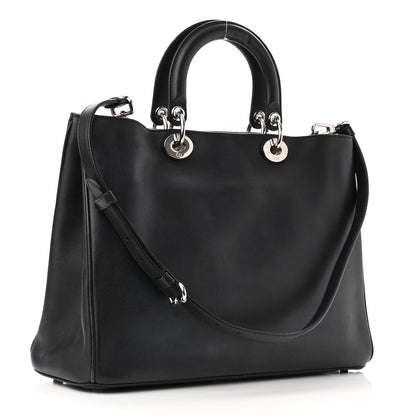 Christian Dior Smooth Calfskin Large Diorissimo Tote Black Rose Poudre 3 of 10