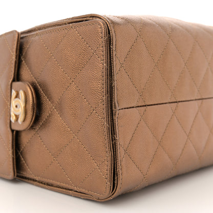 Chanel Metallic Caviar Quilted Small Chanel 25 Handbag Bronze 9 of 10