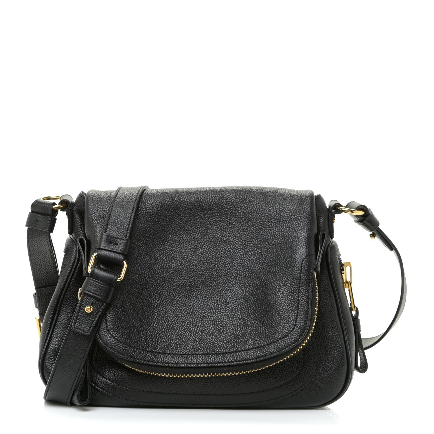 Tom Ford Grained Calfskin Medium Jennifer Crossbody Bag Black 1 of 11