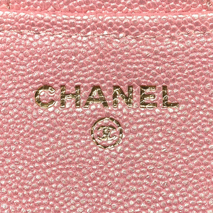 Chanel Iridescent Caviar Quilted Compact Flap Wallet Pink 6 of 8