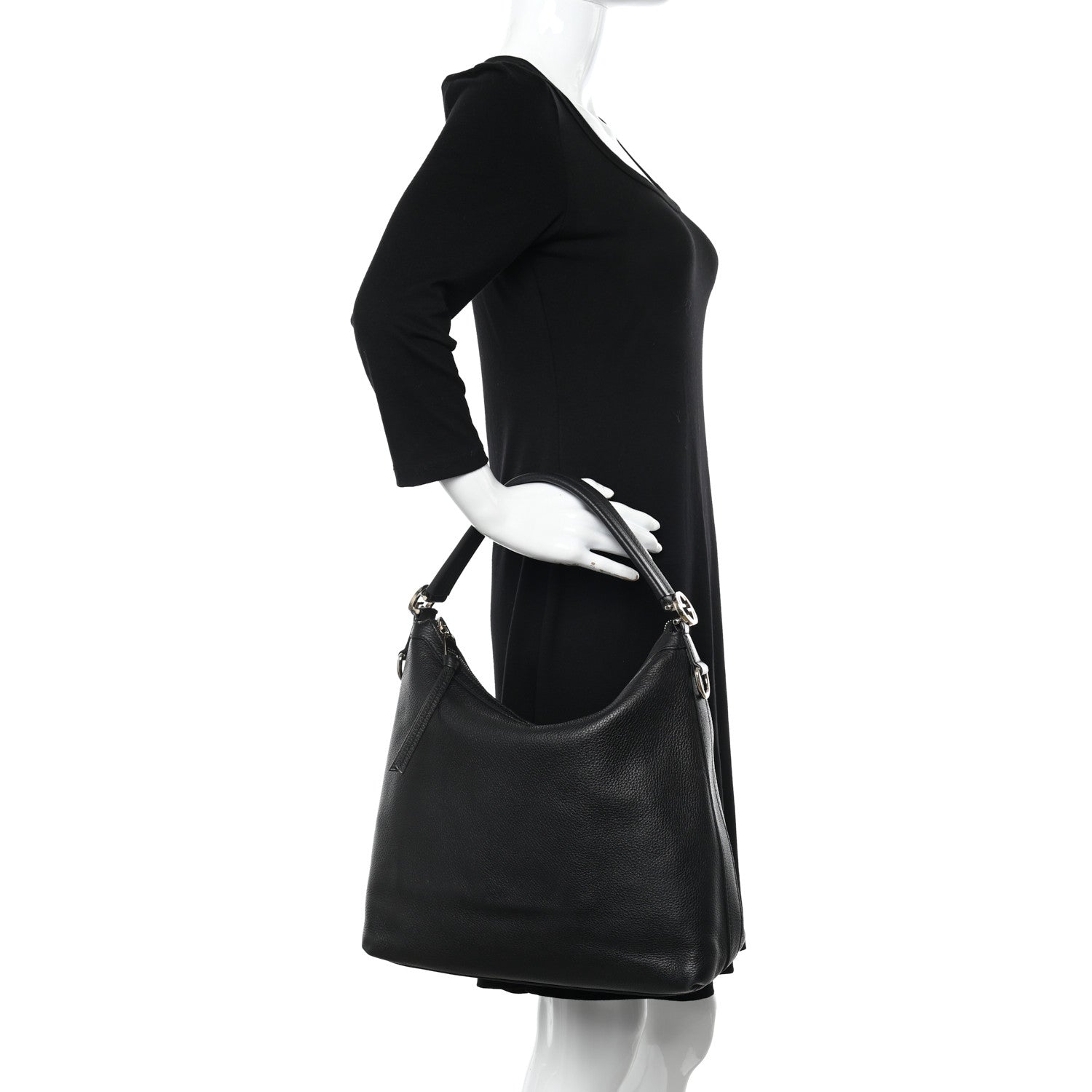 Gucci Pebbled Calfskin Small Miss GG Hobo Black 2 of 10