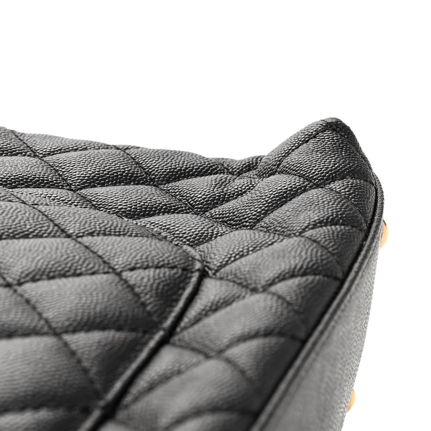 Caviar Lizard Embossed Quilted Small Coco Handle Flap Black