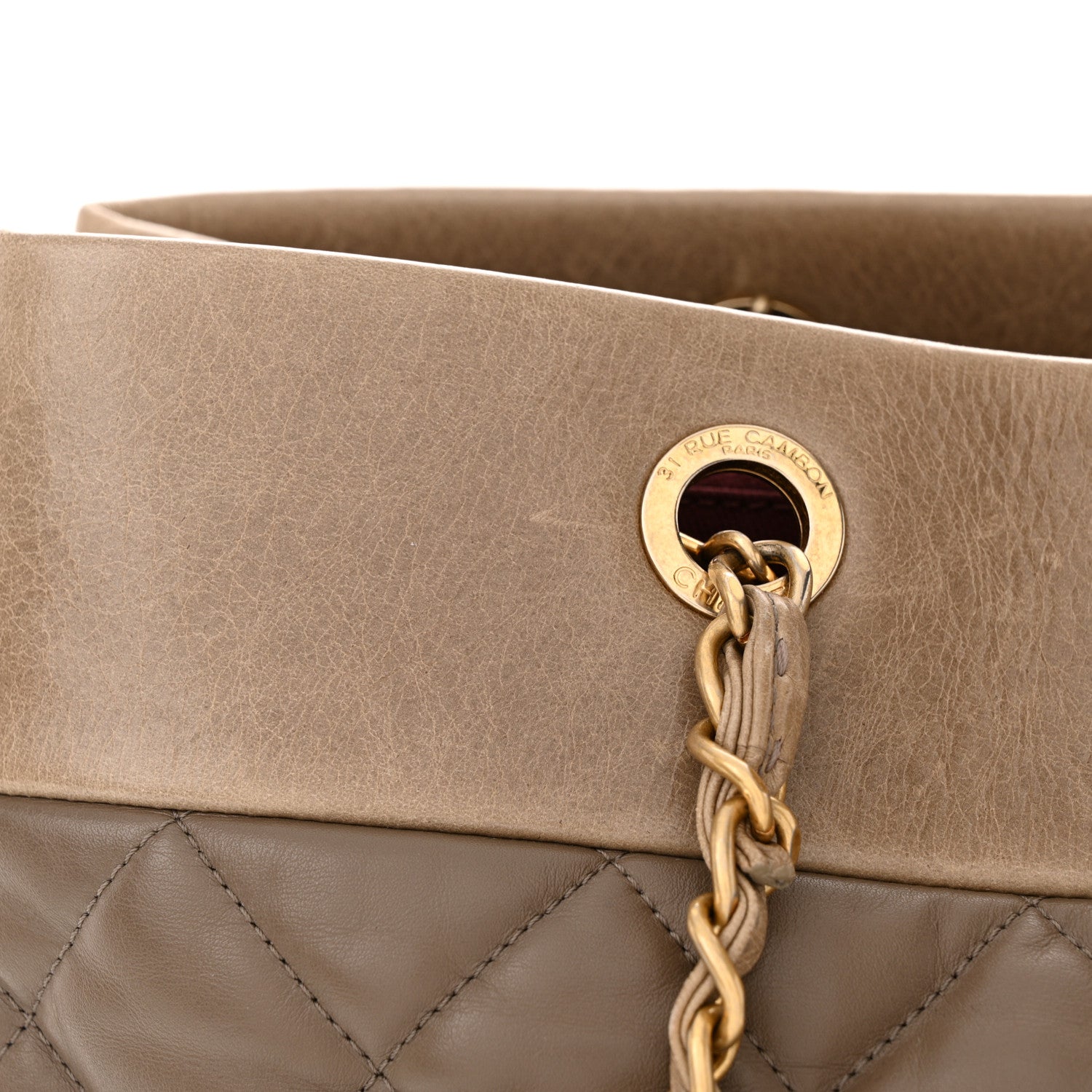 Chanel Calfskin Quilted Large Soft Elegance Tote Beige 12 of 14