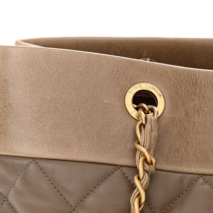 Chanel Calfskin Quilted Large Soft Elegance Tote Beige 12 of 14