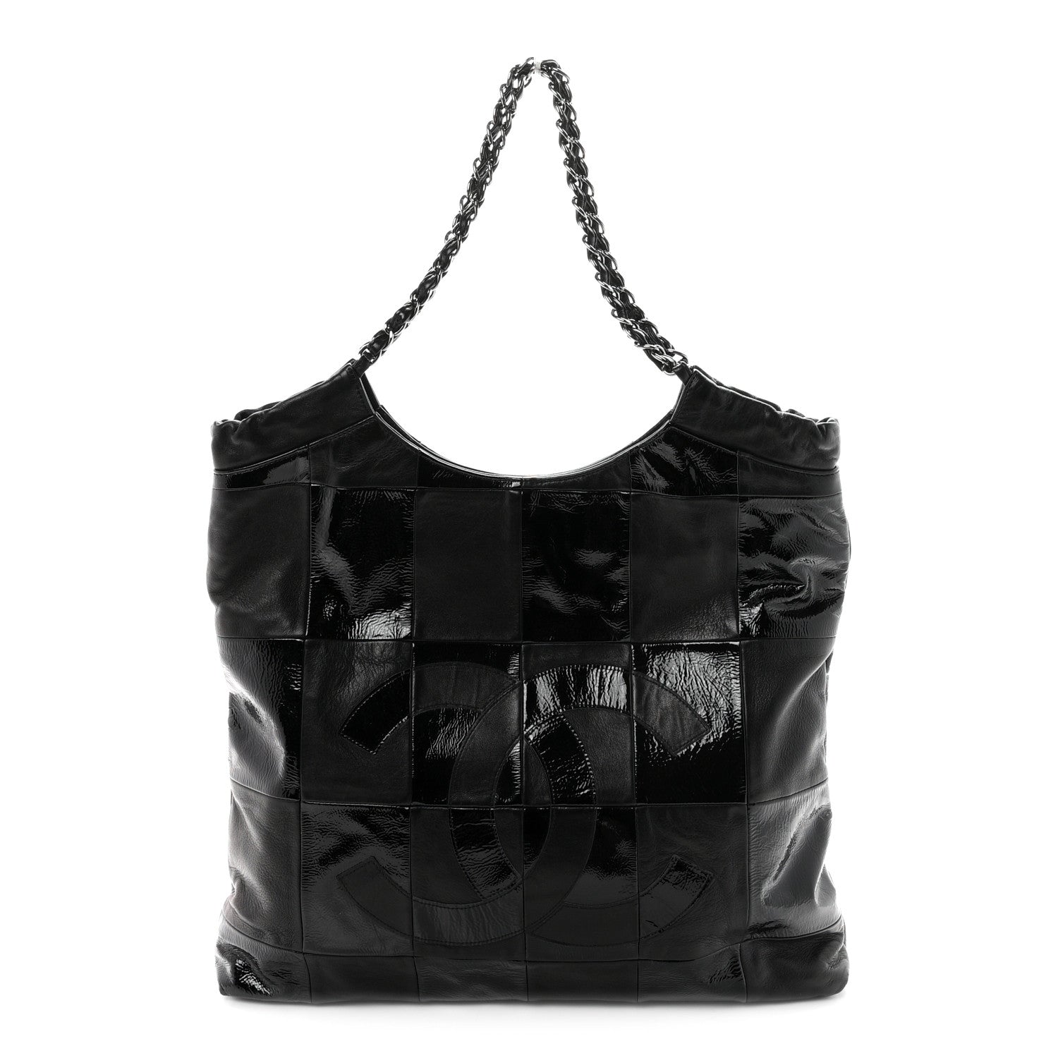 Chanel Patent Calfskin Patchwork Brooklyn Tote Black 1 of 10