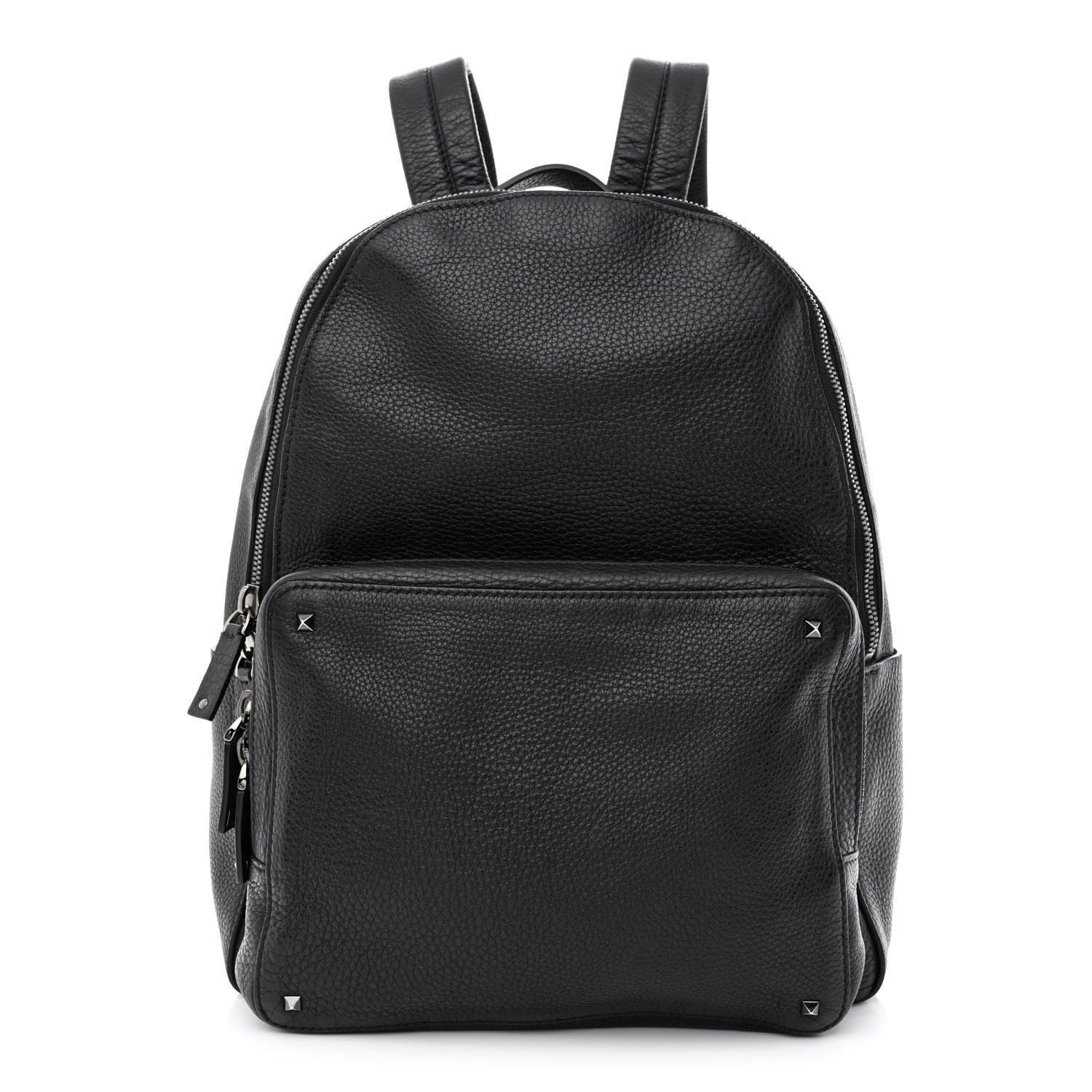 Valentino Garavani Grained Calfskin Rockstud Backpack Black 1 of 10