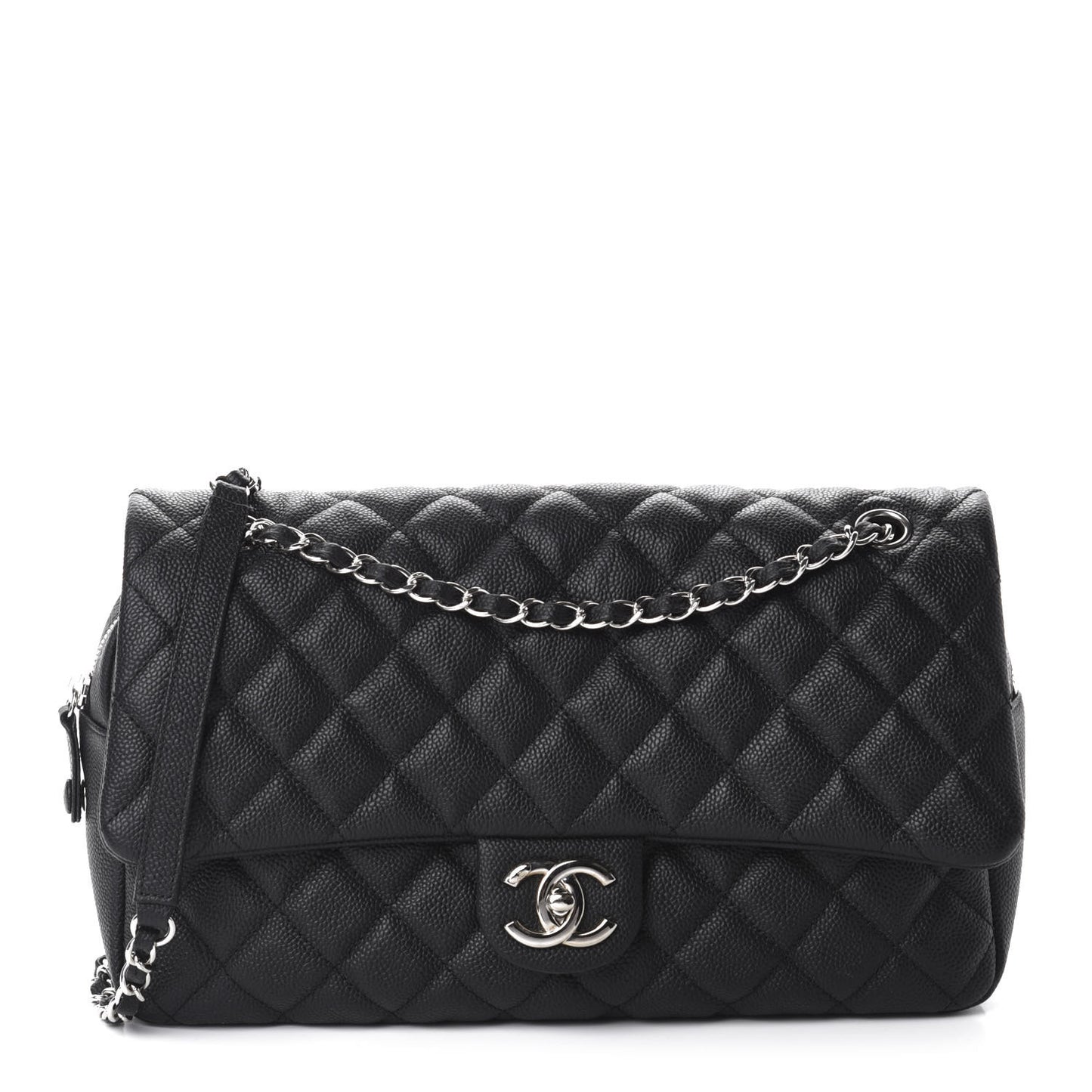Caviar Quilted Jumbo Easy Flap Black