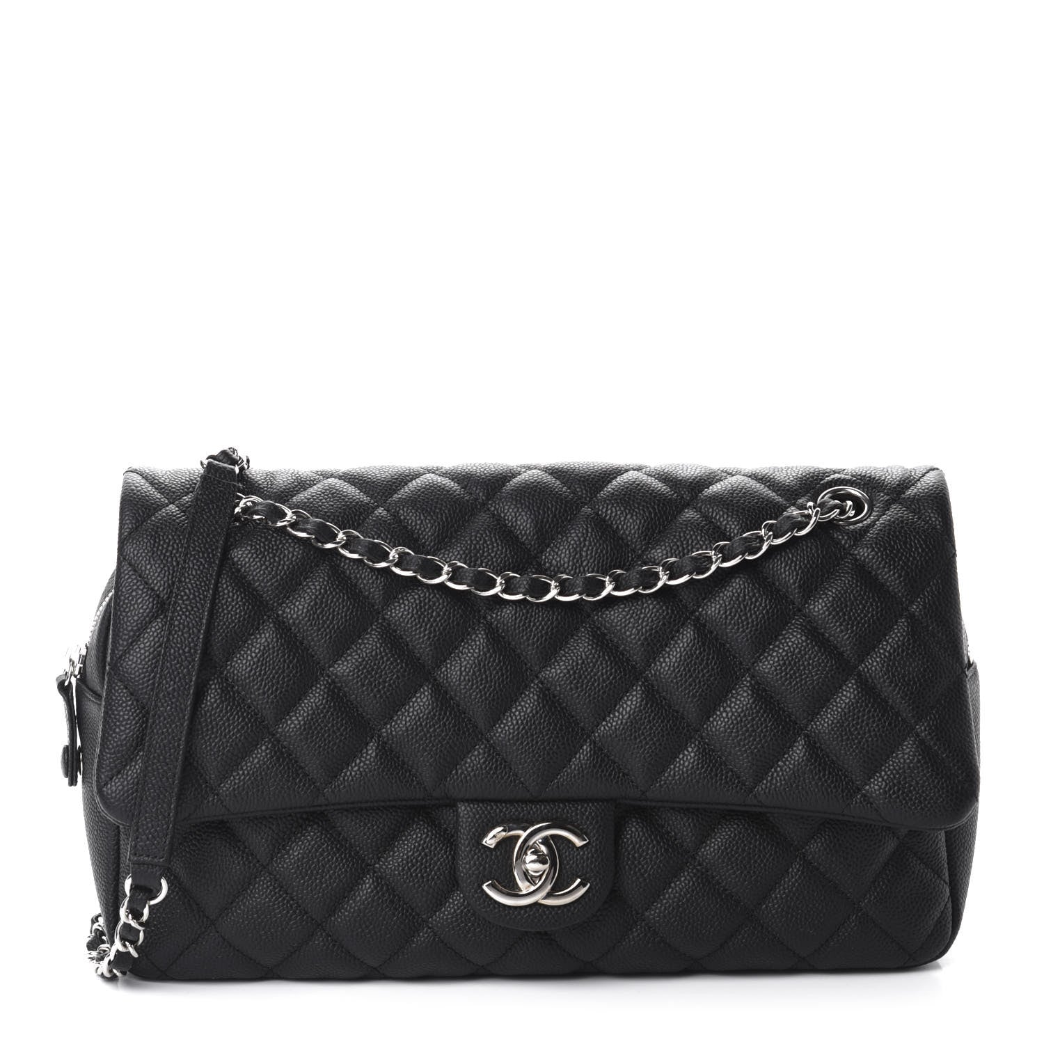 Chanel Caviar Quilted Jumbo Easy Flap Black 1 of 12