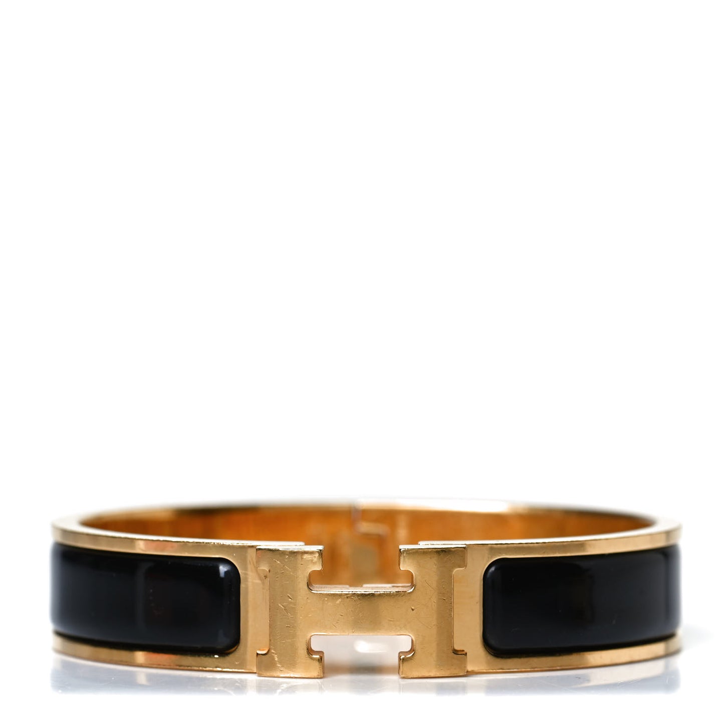 Enamel Narrow Clic Clac H Bracelet GM Black