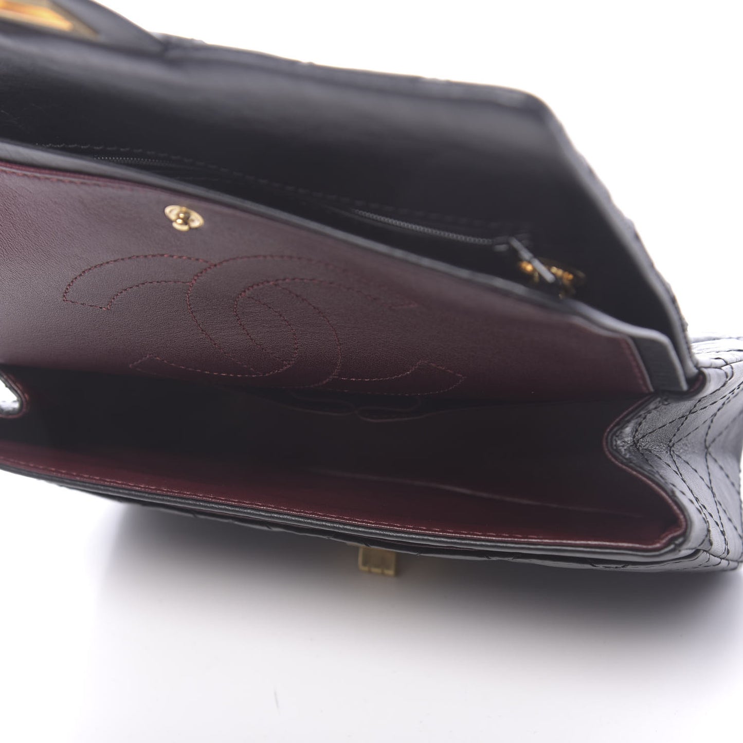 Aged Calfskin Quilted 2.55 Reissue 225 Flap Black