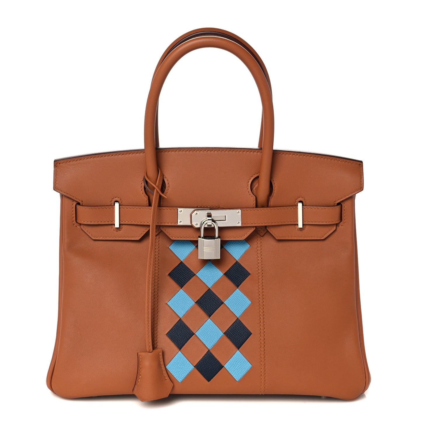 Swift Epsom Tressage Birkin 30 Gold Bleu de Nord Bleu Indigo