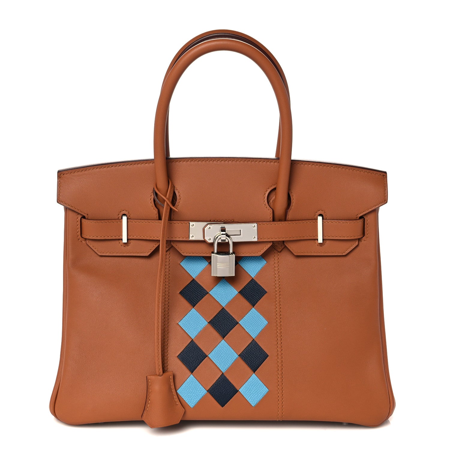 Hermes Swift Epsom Tressage Birkin 30 Gold Bleu de Nord Bleu Indigo 1 of 34