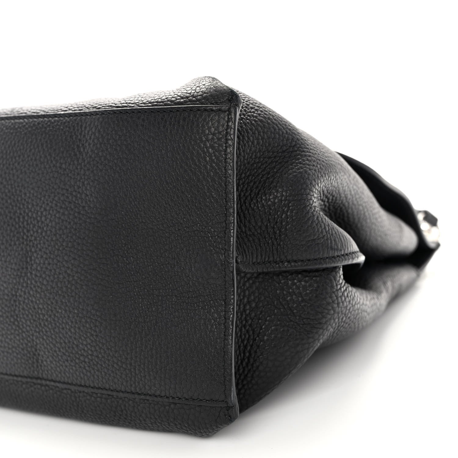 Gucci Pebbled Calfskin Large Bamboo Daily Top Handle Bag Black 10 of 11
