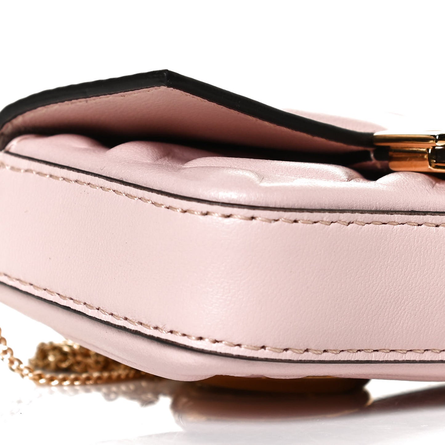 Nappa Matisse FF Embossed Nano Baguette Charm Rosa Quarzo
