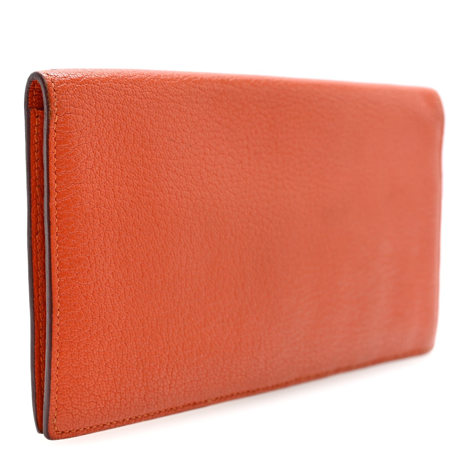 Hermes Chevre Mysore Evelyne Long Wallet Orange 3 of 7