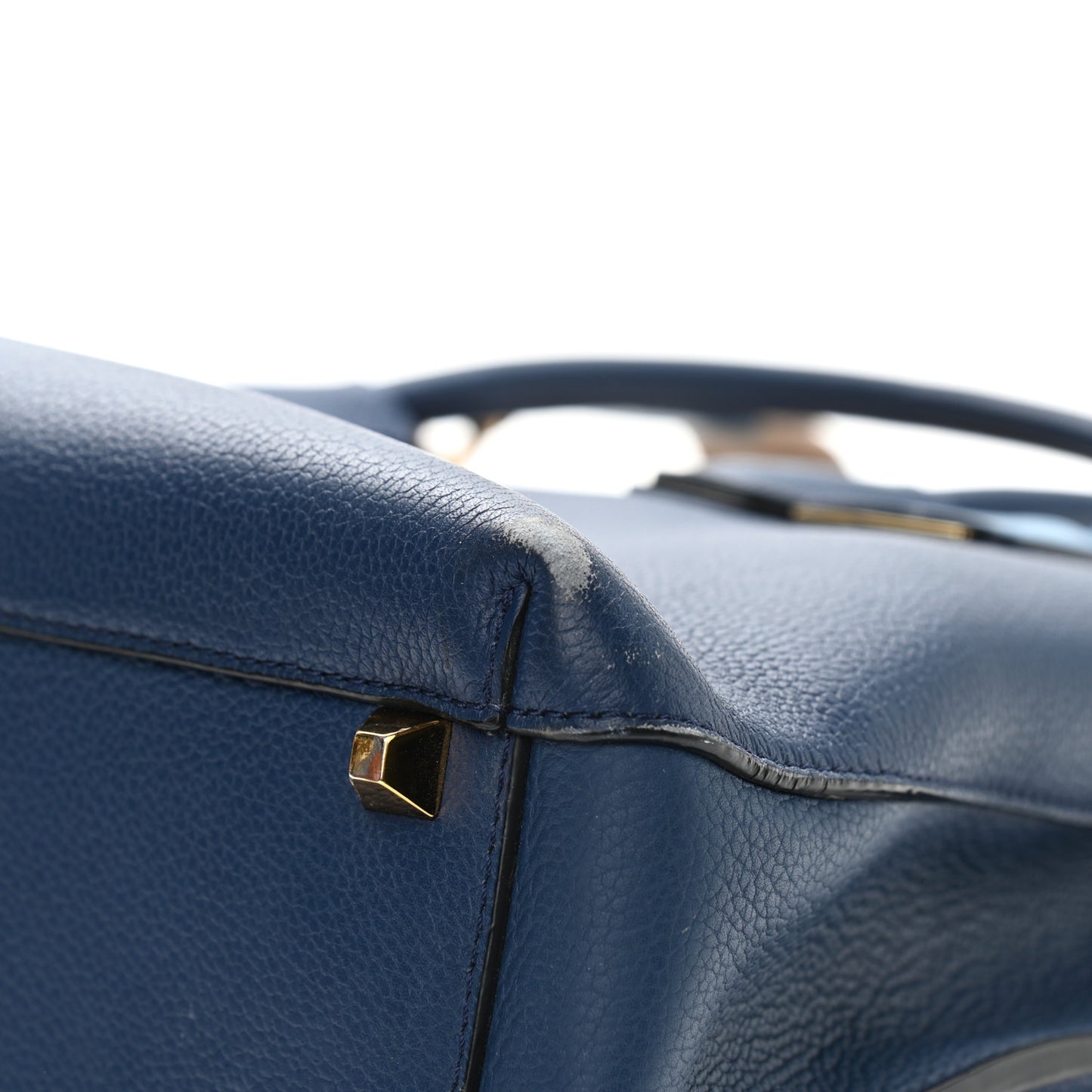 Grained Calfskin Medium Milla Tote Navy