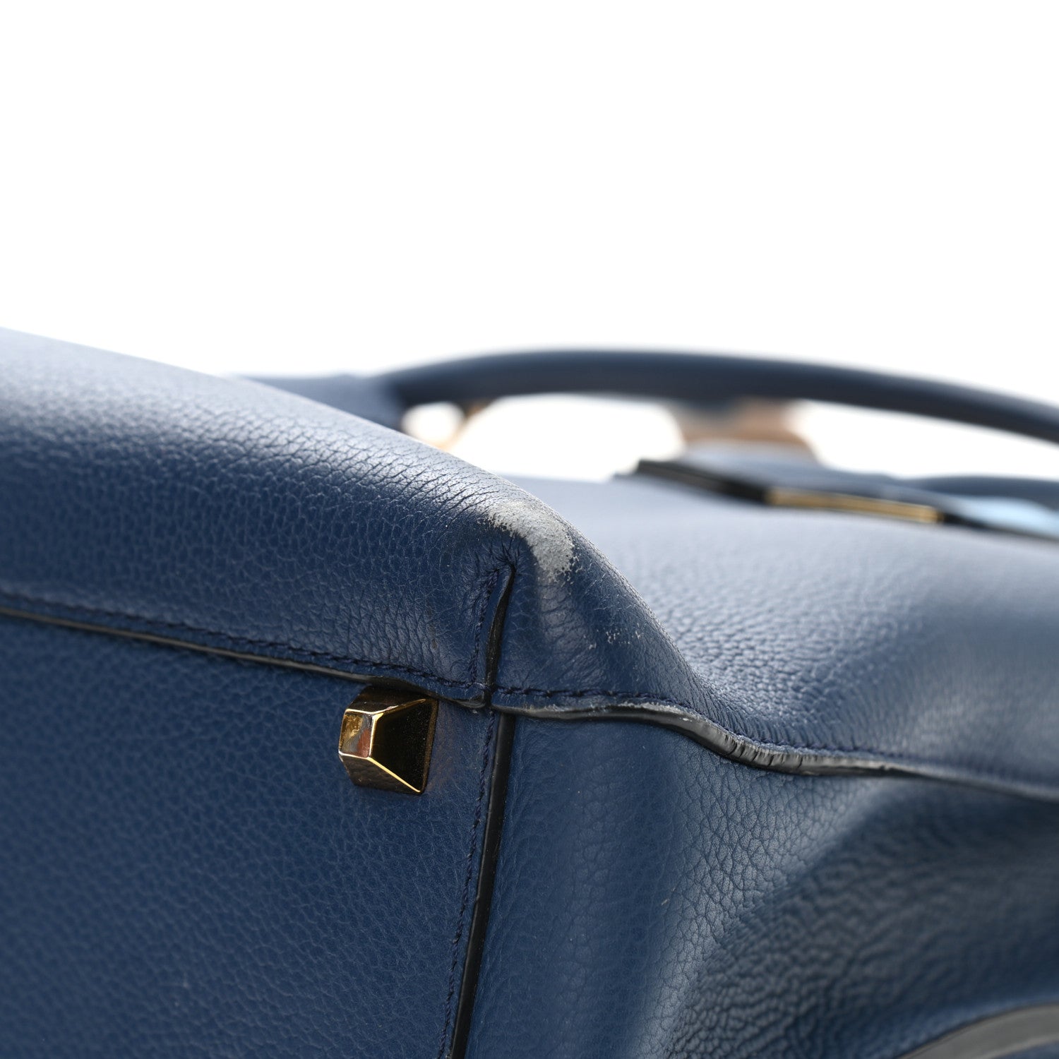 MCM Grained Calfskin Medium Milla Tote Navy 10 of 22