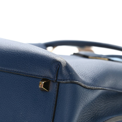 MCM Grained Calfskin Medium Milla Tote Navy 10 of 22