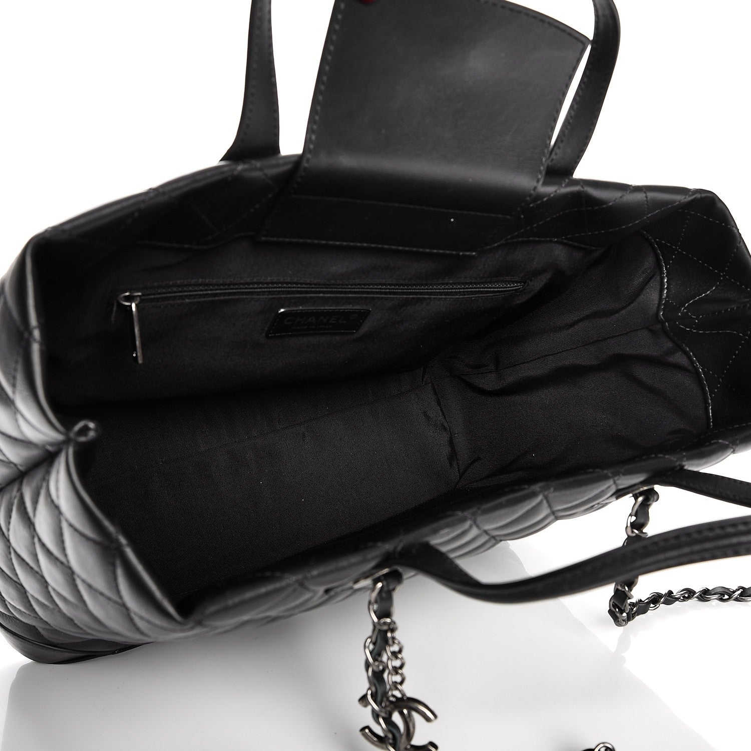 Chanel Calfskin Quilted Large Easy Shopping Tote Black 6 of 11