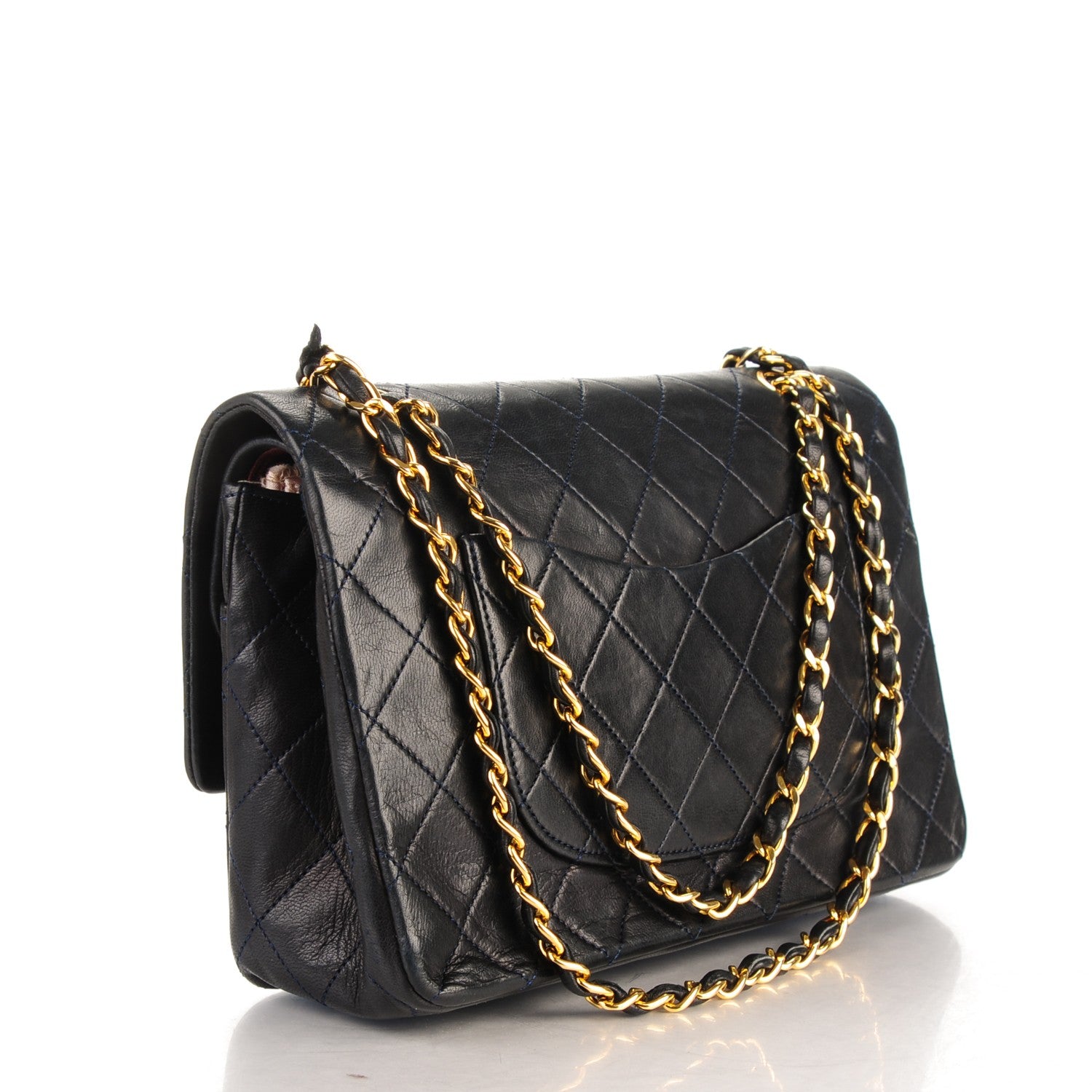 Chanel Lambskin Quilted Medium Double Flap Navy 3 of 8
