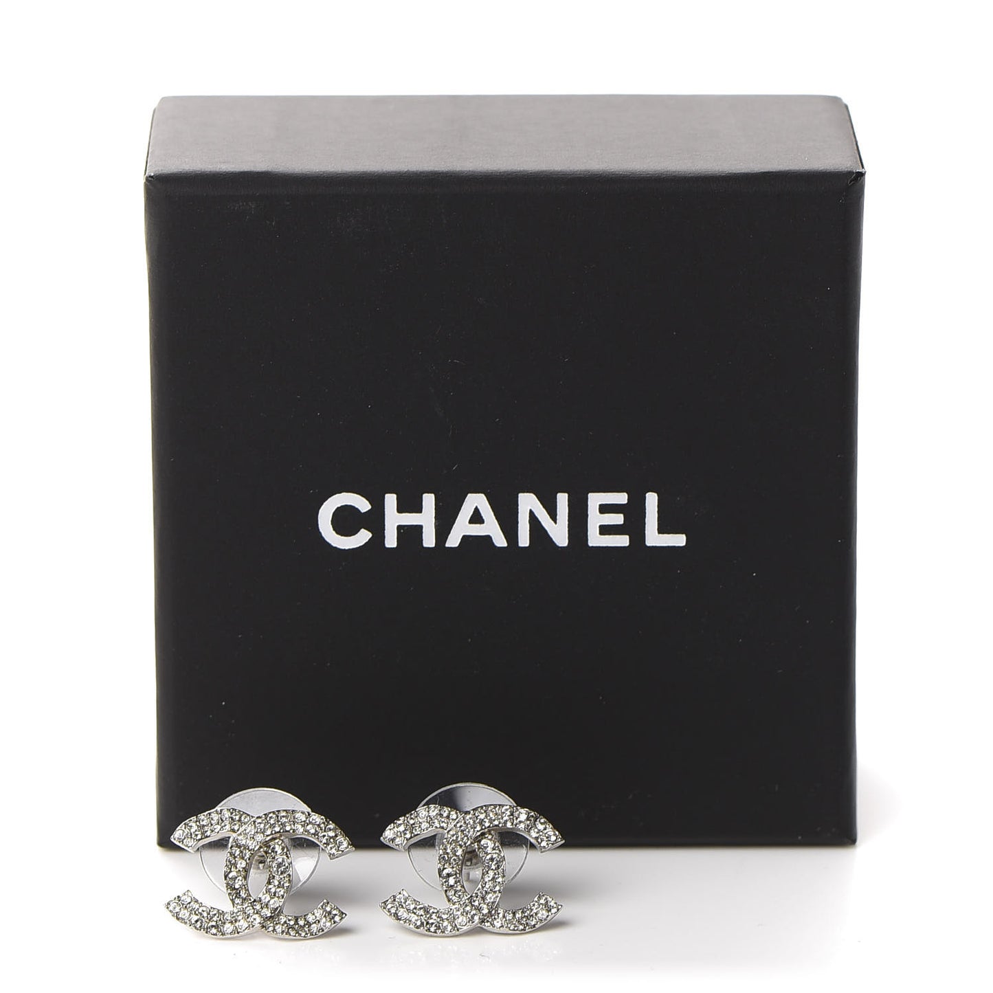 Crystal CC Earrings Silver