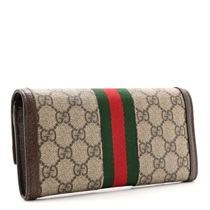 Gucci GG Supreme Monogram Web Ophidia Continental Wallet Brown 3 of 10