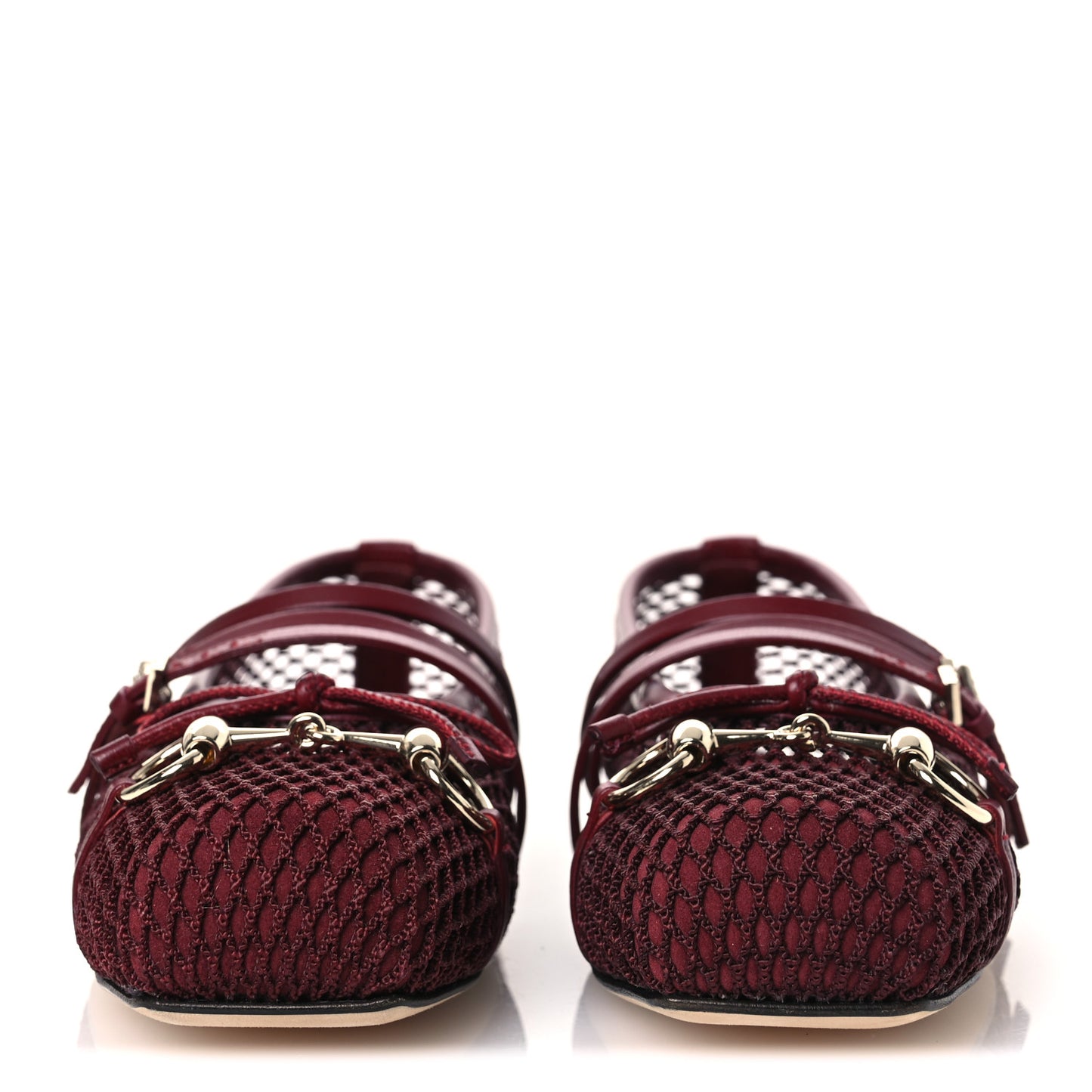 Video Net Nappa Horsebit Ballerina Flats 38 Rosso Ancora