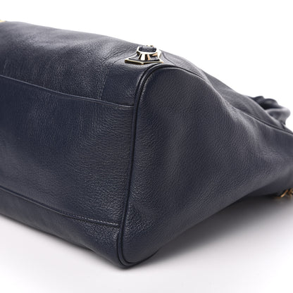 Balenciaga Chevre Gold Metallic Edge Hardware Velo Bleu Nuit Dark Sea 9 of 10