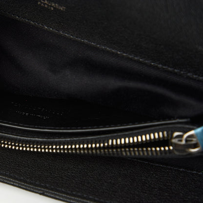 Saint Laurent Sheepskin Matelasse Chevron Monogram Large College Satchel Black 9 of 10