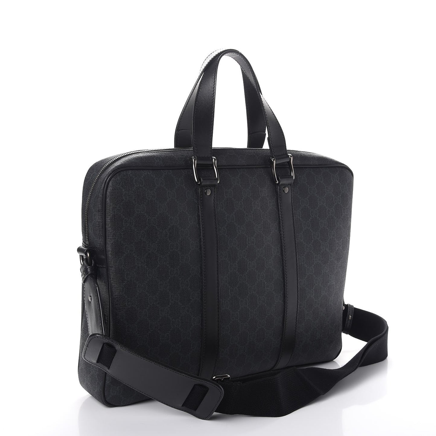 GG Supreme Monogram Briefcase Black Grey