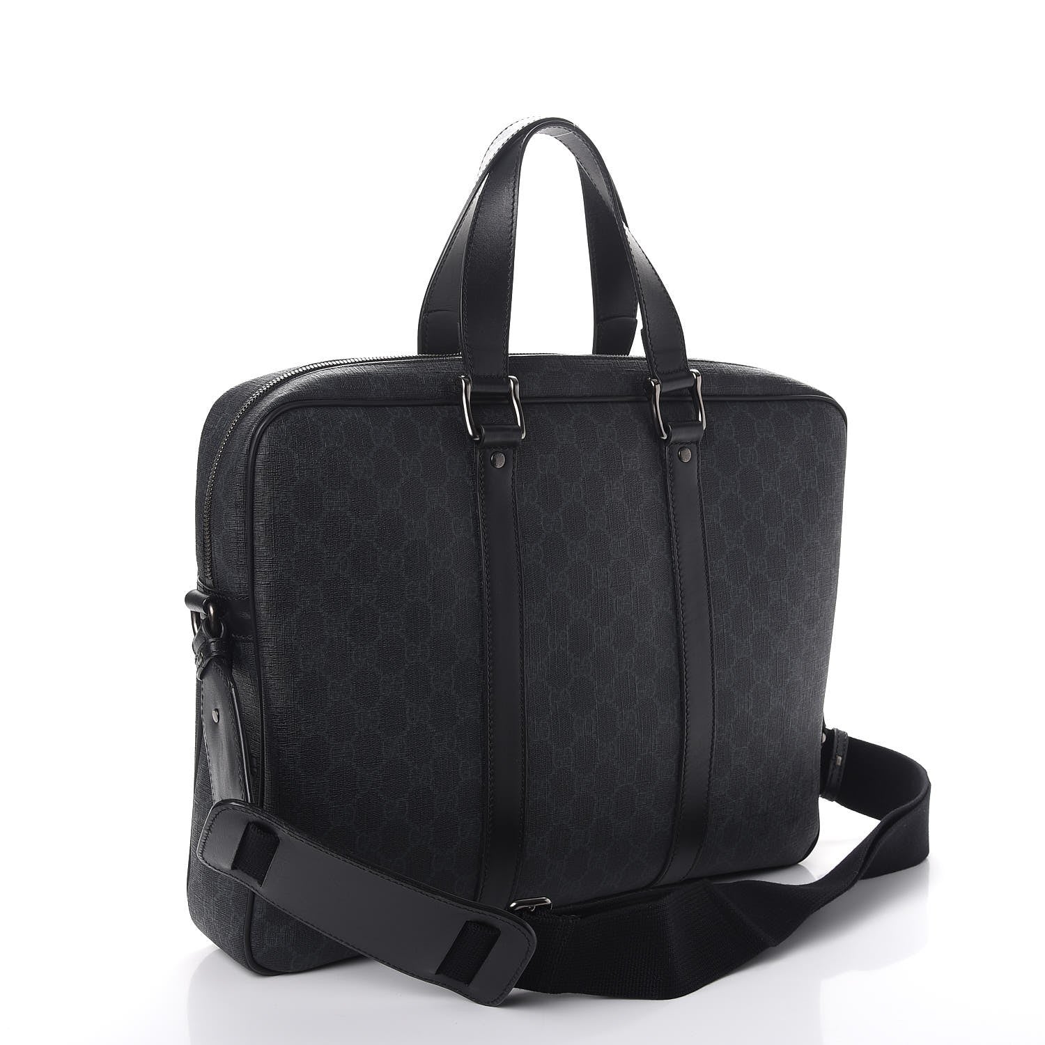 Gucci GG Supreme Monogram Briefcase Black Grey 3 of 8