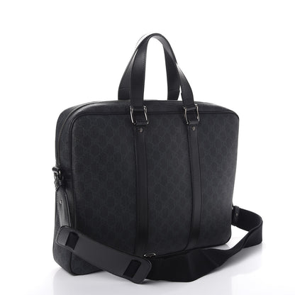 Gucci GG Supreme Monogram Briefcase Black Grey 3 of 8