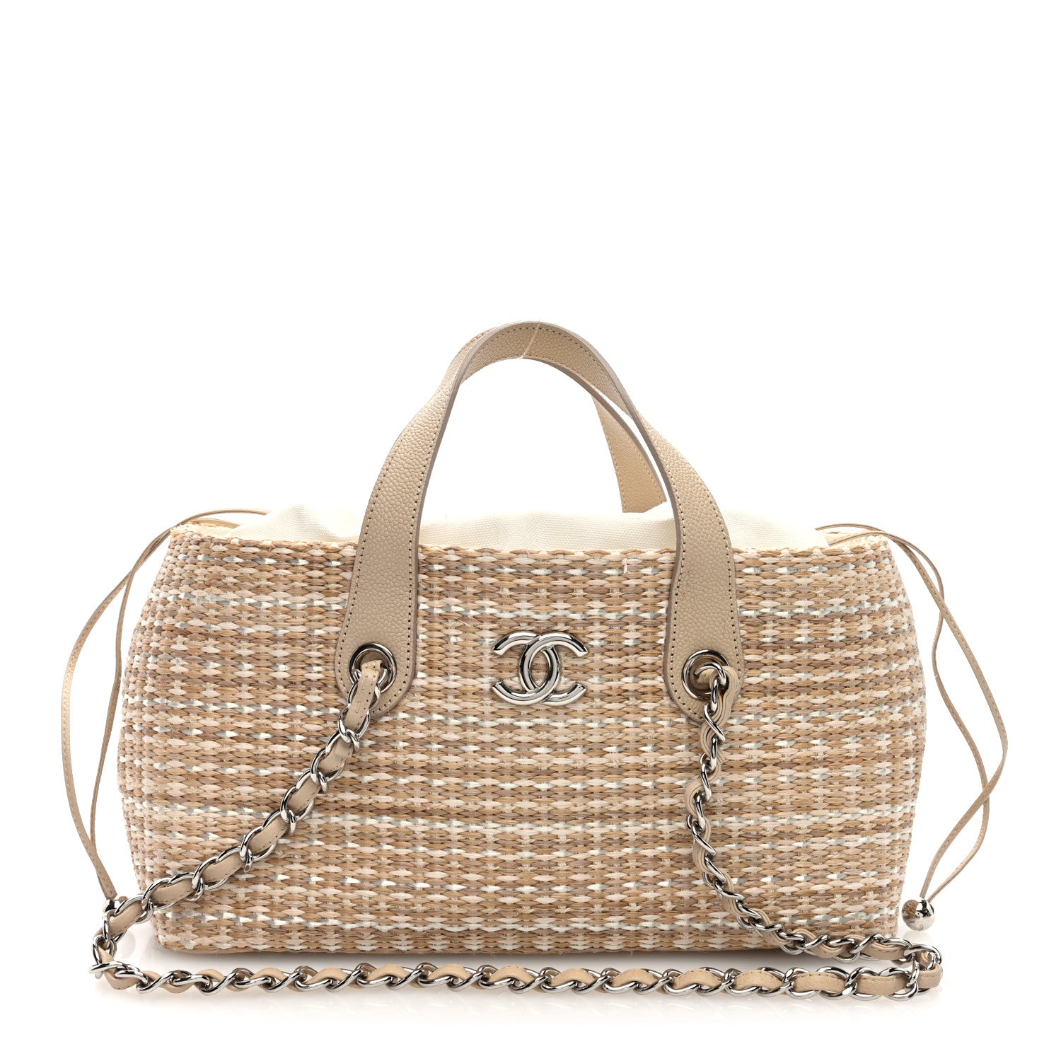 Chanel Woven Straw Caviar Tote Beige 1 of 12
