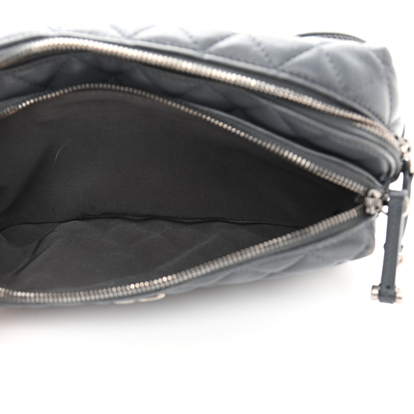 Calfskin Quilted Waist Bag Dark Grey