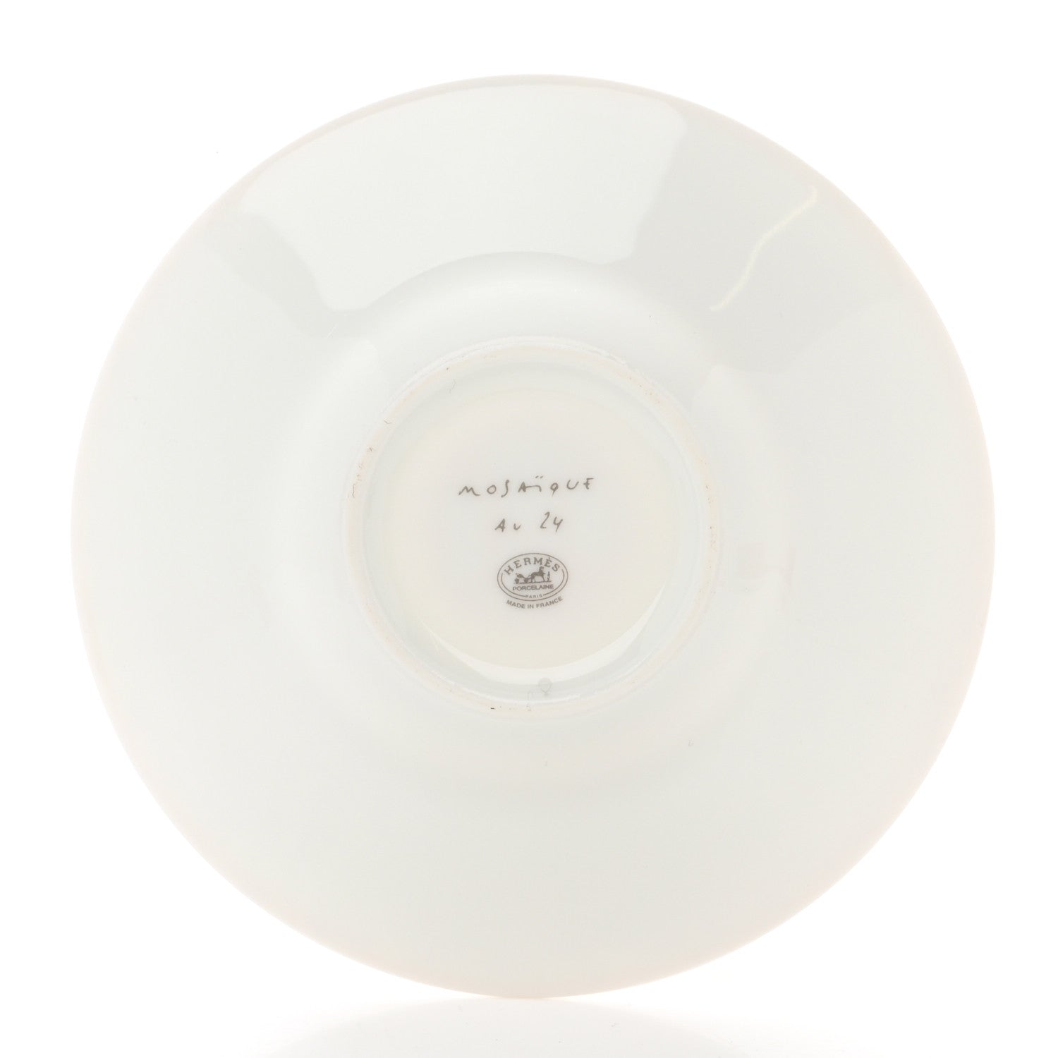 Hermes Porcelain Mosaique Au 24 Gold Coffee Cup and Saucer Set of 2 8 of 10