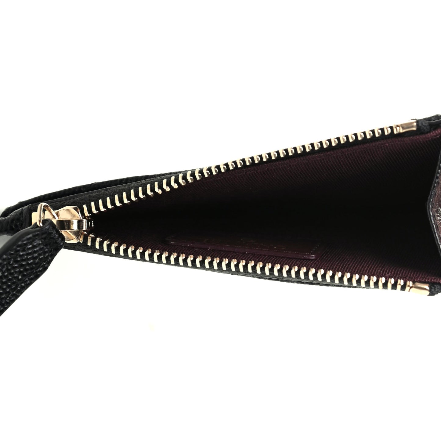 Caviar Quilted CC Zip Card Holder Black