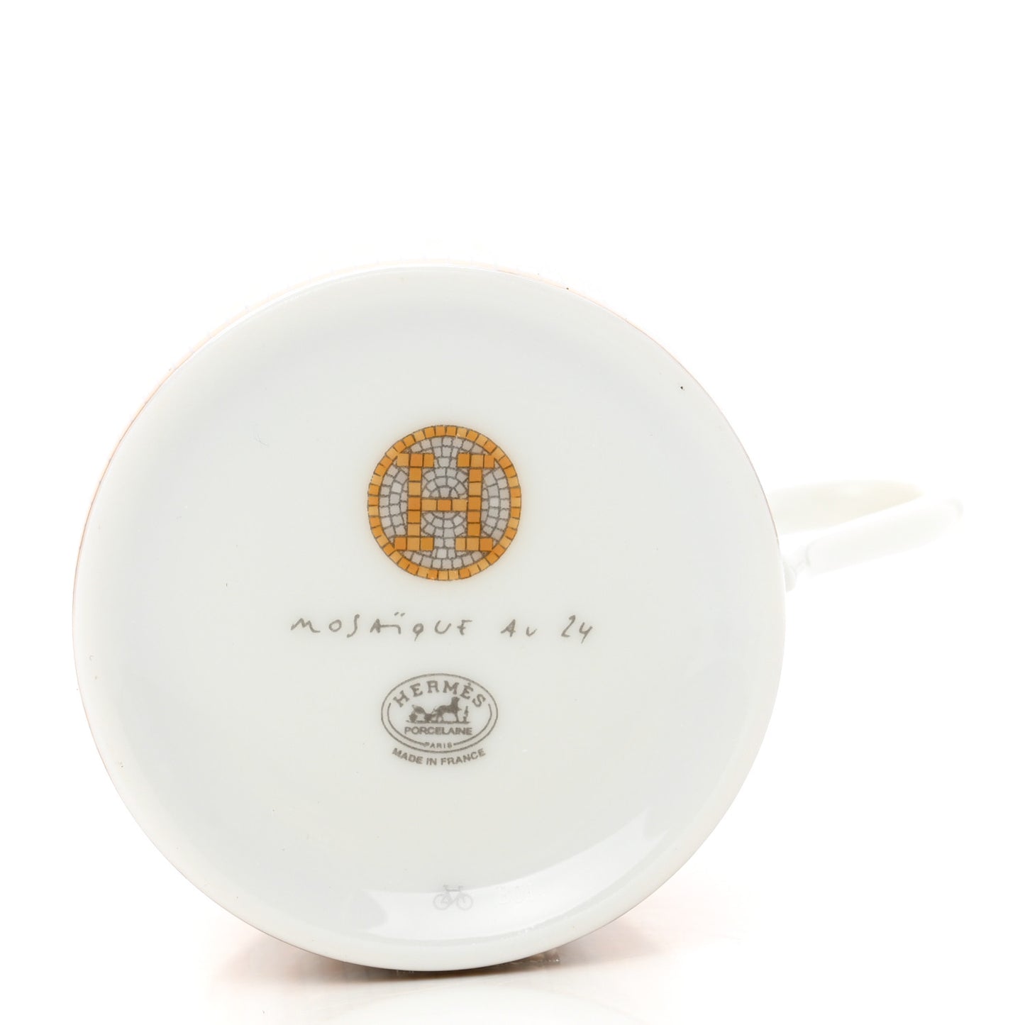 Porcelain Mosaique Au 24 Gold Coffee Cup and Saucer Set of 2