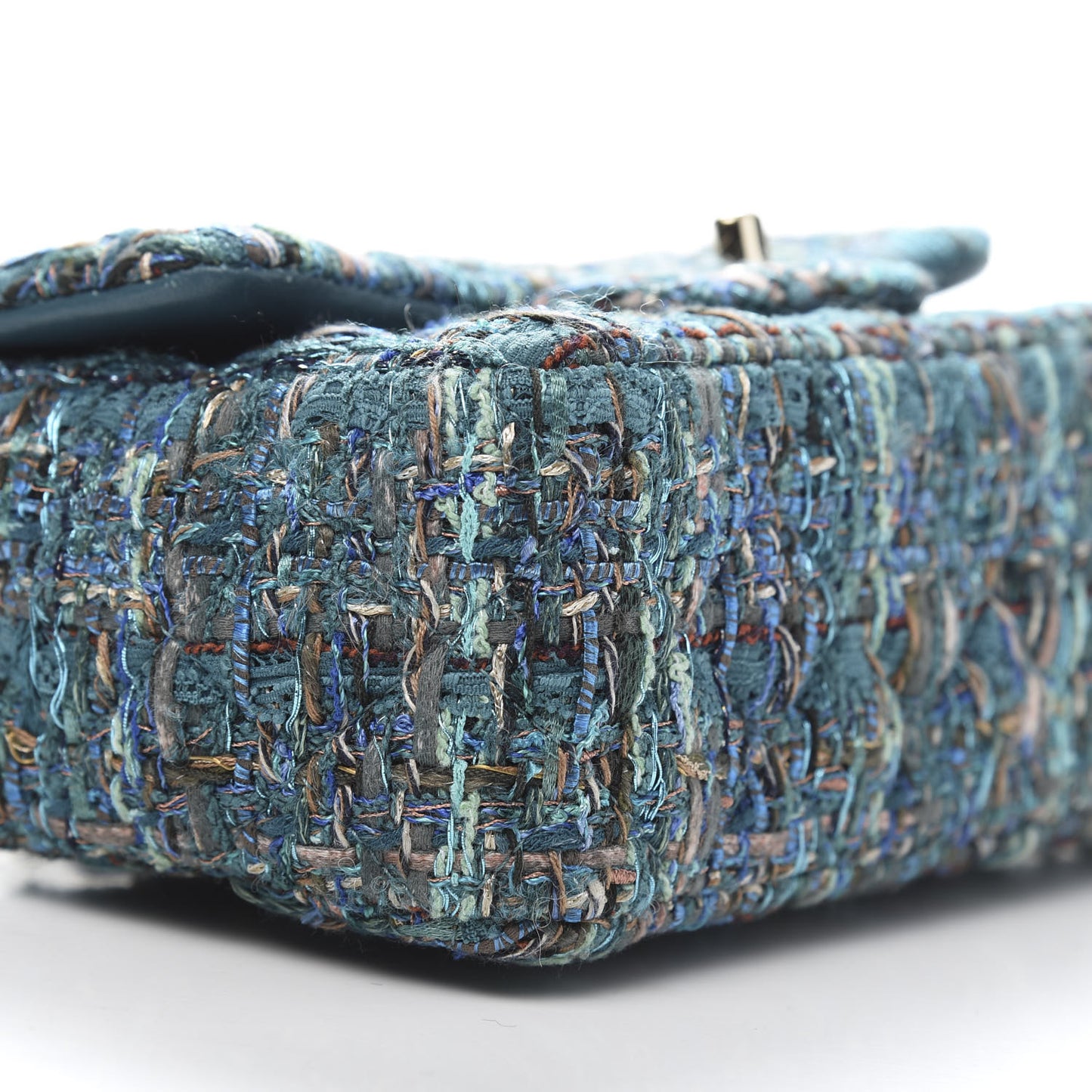 Tweed Quilted Egyptian Mini Rectangular Flap Turquoise