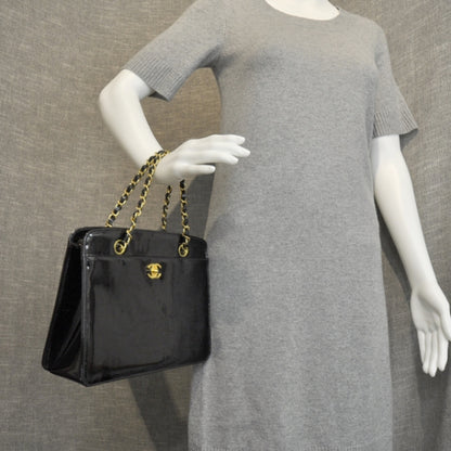 Chanel Patent Handbag Black 2 of 9
