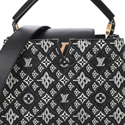Louis Vuitton Calfskin Since 1854 Embroidered Capucines PM Black 9 of 10