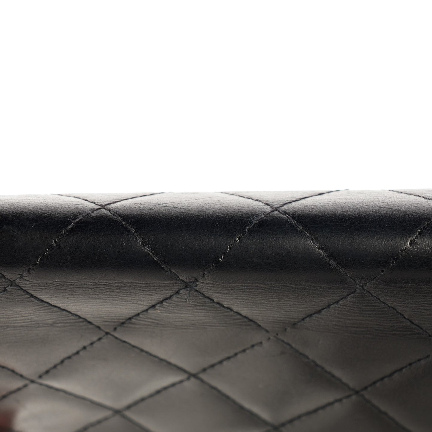 Calfskin Quilted Cambon Wallet On Chain WOC Black