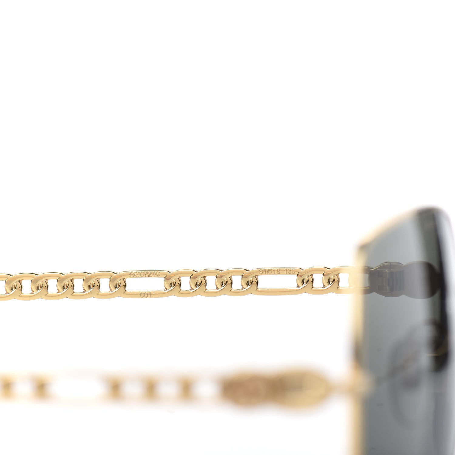 Gucci Square Frame Oversized Sunglasses GG0724S Gold 6 of 8