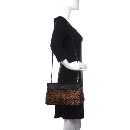 Burberry Calf Hair Calfskin Leopard Print Clutch Black 2 of 10