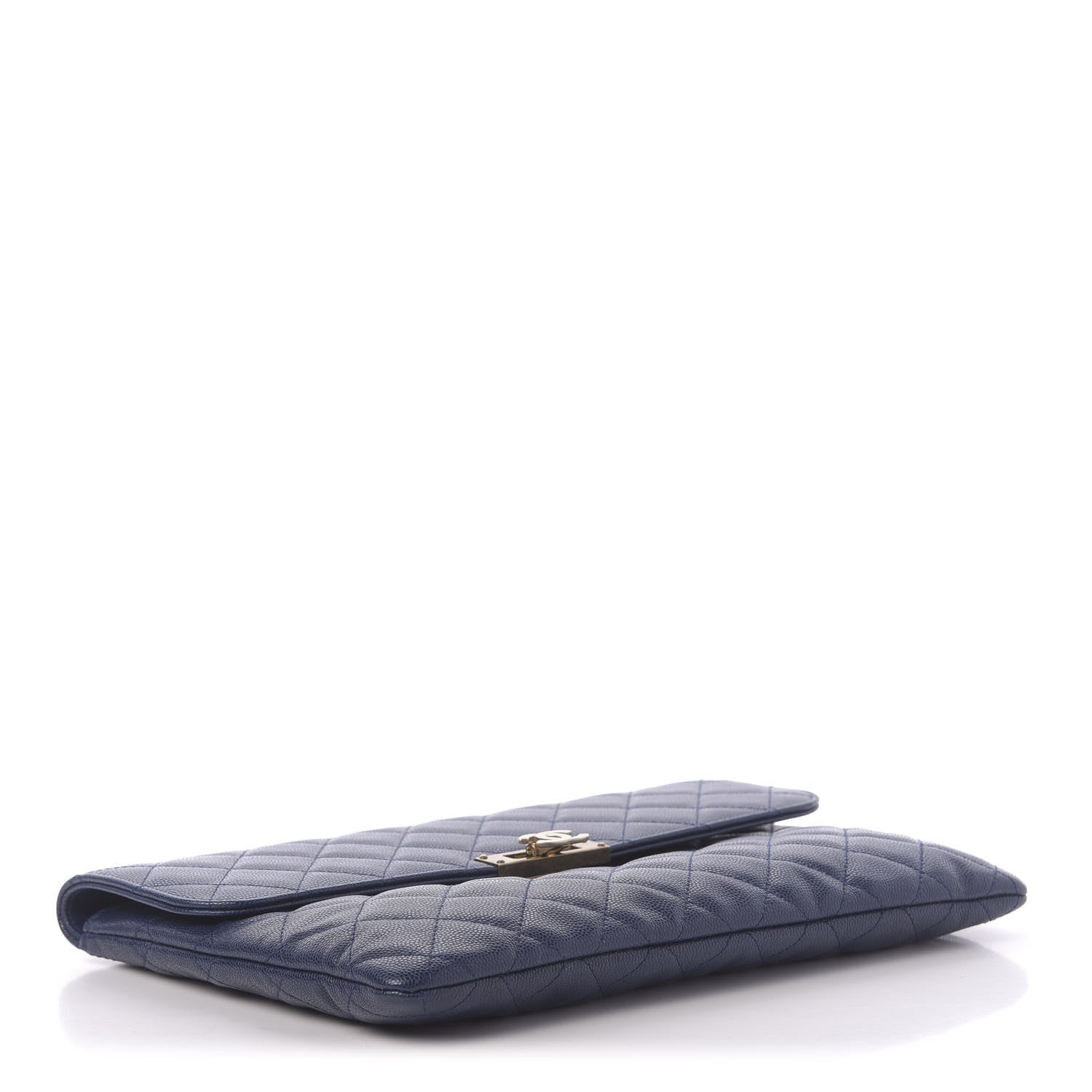 Chanel Caviar Quilted Medium Golden Class Pouch Navy 4 of 11