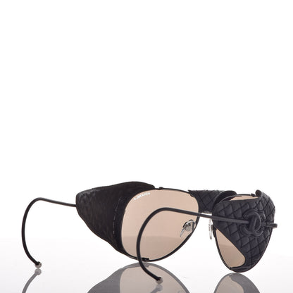 Chanel Titanium Lambskin CC Pilot Sunglasses 71265 Black 7 of 12