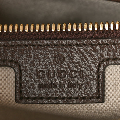 Gucci Monogram Jumbo GG Textured Dollar Calfskin Web Messenger Shoulder Bag Camel Ebony New Acero 5 of 9