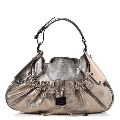 Burberry Metallic Calfskin Warrior Hobo Gold 1 of 19