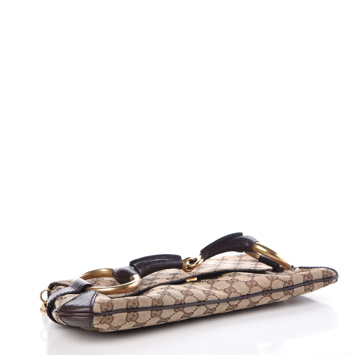 Monogram Horsebit Clutch Dark Brown