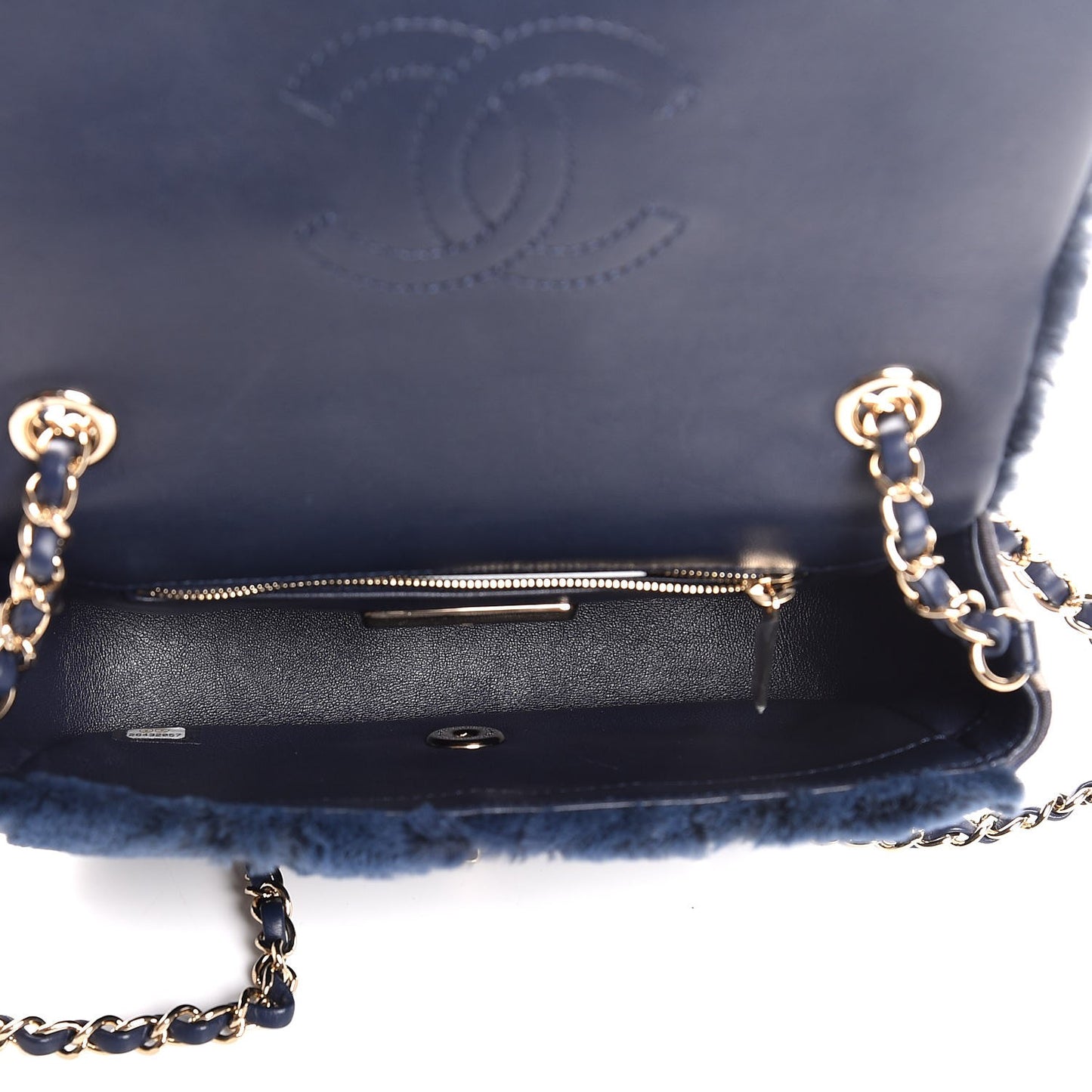 Orylag Lambskin Mini Rectangular Flap Blue